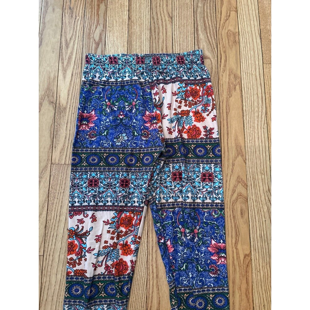 Leggings pink purple ditzy floral fine line  abstract mandala high waisted rare - Picture 2 of 4